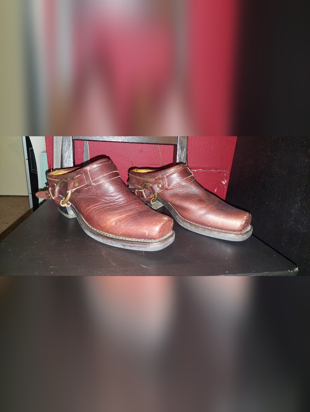 Frye size 8 belted harness mule slides clogs women's shoes
